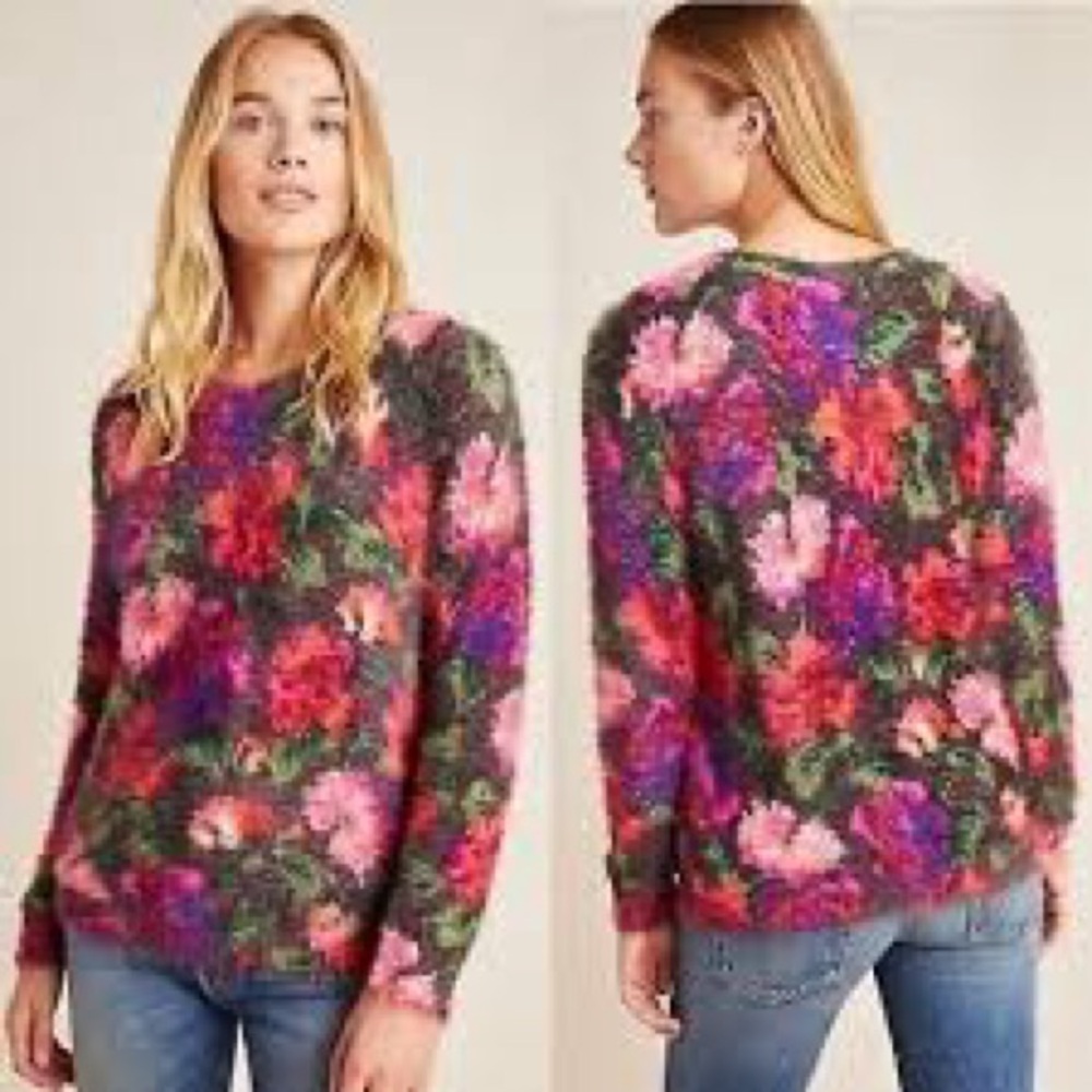Anthropologie Meadow Rue Ariel Eyelash Sweater - Picture 2 of 7